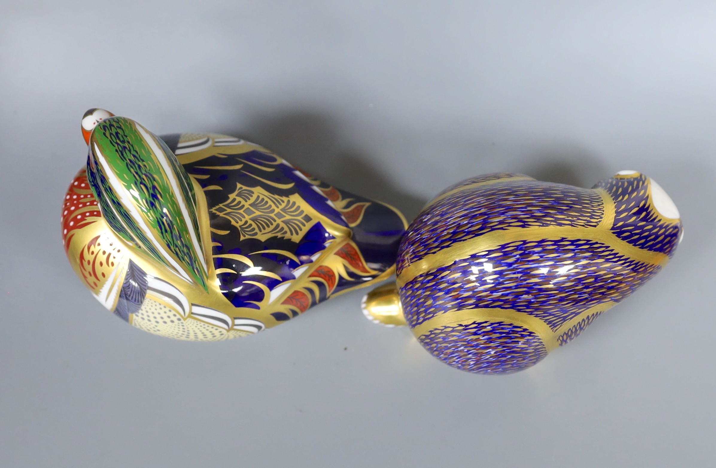 Two Royal Crown Derby animals, 8cm high